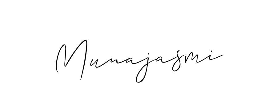 The best way (Allison_Script) to make a short signature is to pick only two or three words in your name. The name Munajasmi include a total of six letters. For converting this name. Munajasmi signature style 2 images and pictures png