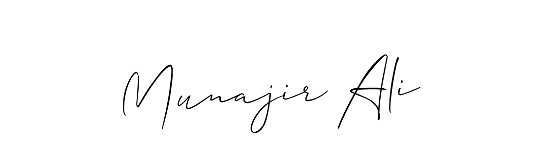 The best way (Allison_Script) to make a short signature is to pick only two or three words in your name. The name Munajir Ali include a total of six letters. For converting this name. Munajir Ali signature style 2 images and pictures png