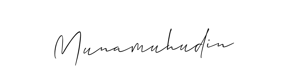 Use a signature maker to create a handwritten signature online. With this signature software, you can design (Allison_Script) your own signature for name Munamuhudin. Munamuhudin signature style 2 images and pictures png