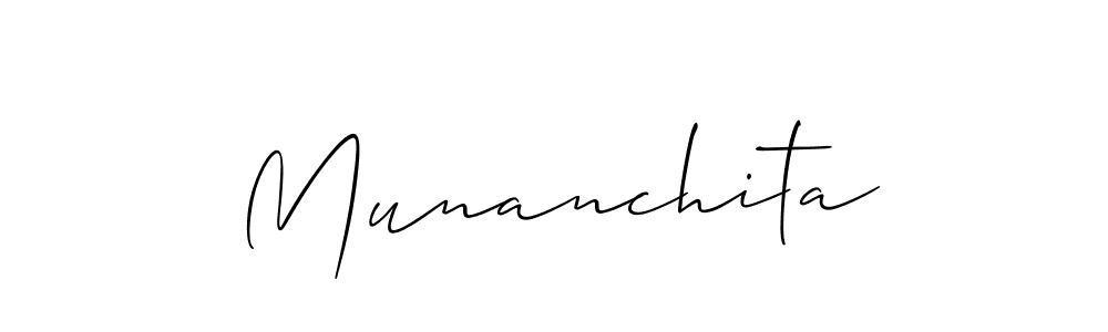 How to make Munanchita signature? Allison_Script is a professional autograph style. Create handwritten signature for Munanchita name. Munanchita signature style 2 images and pictures png