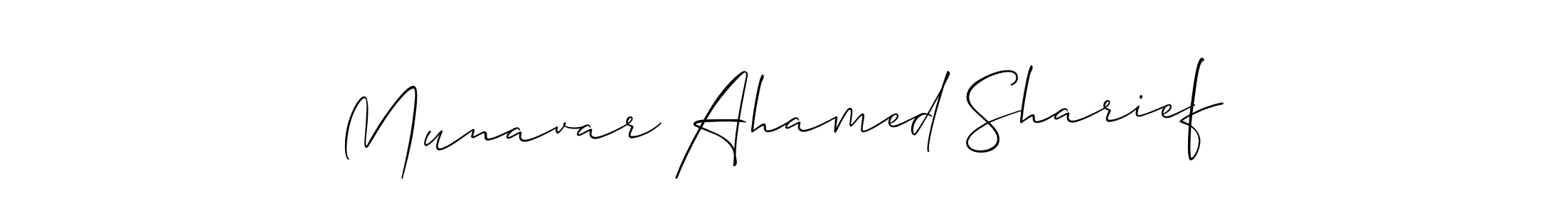 How to make Munavar Ahamed Sharief name signature. Use Allison_Script style for creating short signs online. This is the latest handwritten sign. Munavar Ahamed Sharief signature style 2 images and pictures png