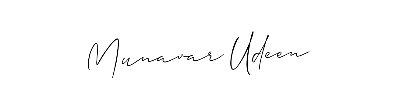 It looks lik you need a new signature style for name Munavar Udeen. Design unique handwritten (Allison_Script) signature with our free signature maker in just a few clicks. Munavar Udeen signature style 2 images and pictures png