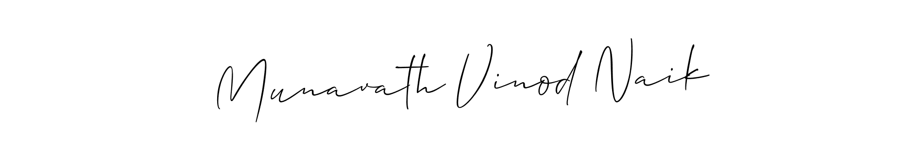 Use a signature maker to create a handwritten signature online. With this signature software, you can design (Allison_Script) your own signature for name Munavath Vinod Naik. Munavath Vinod Naik signature style 2 images and pictures png