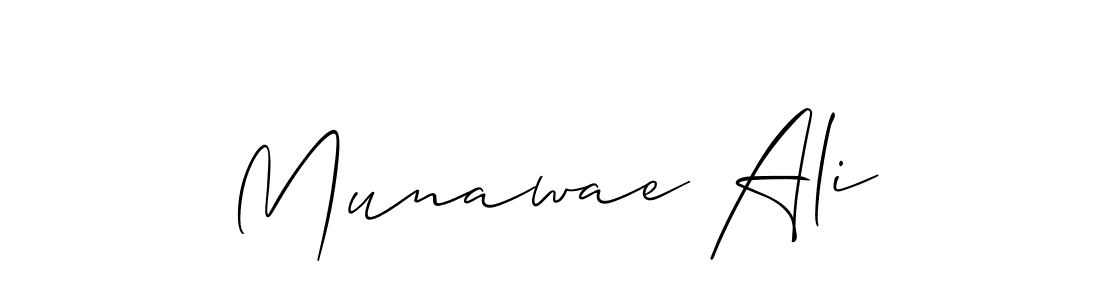Allison_Script is a professional signature style that is perfect for those who want to add a touch of class to their signature. It is also a great choice for those who want to make their signature more unique. Get Munawae Ali name to fancy signature for free. Munawae Ali signature style 2 images and pictures png