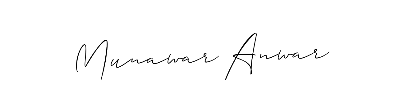 Make a beautiful signature design for name Munawar Anwar. With this signature (Allison_Script) style, you can create a handwritten signature for free. Munawar Anwar signature style 2 images and pictures png