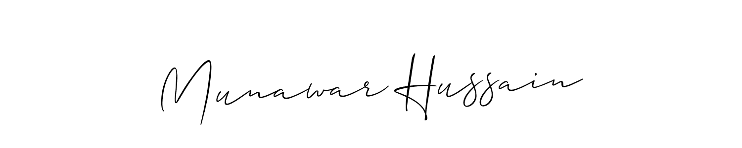 if you are searching for the best signature style for your name Munawar Hussain. so please give up your signature search. here we have designed multiple signature styles  using Allison_Script. Munawar Hussain signature style 2 images and pictures png