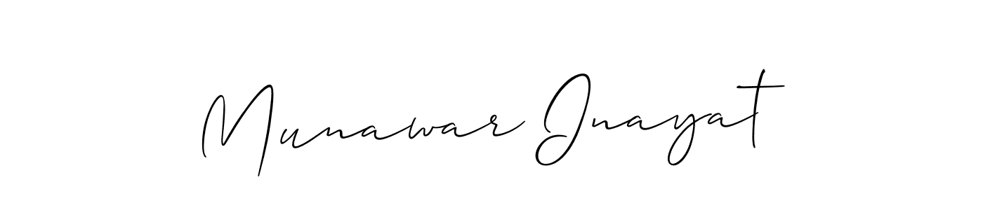 Design your own signature with our free online signature maker. With this signature software, you can create a handwritten (Allison_Script) signature for name Munawar Inayat. Munawar Inayat signature style 2 images and pictures png