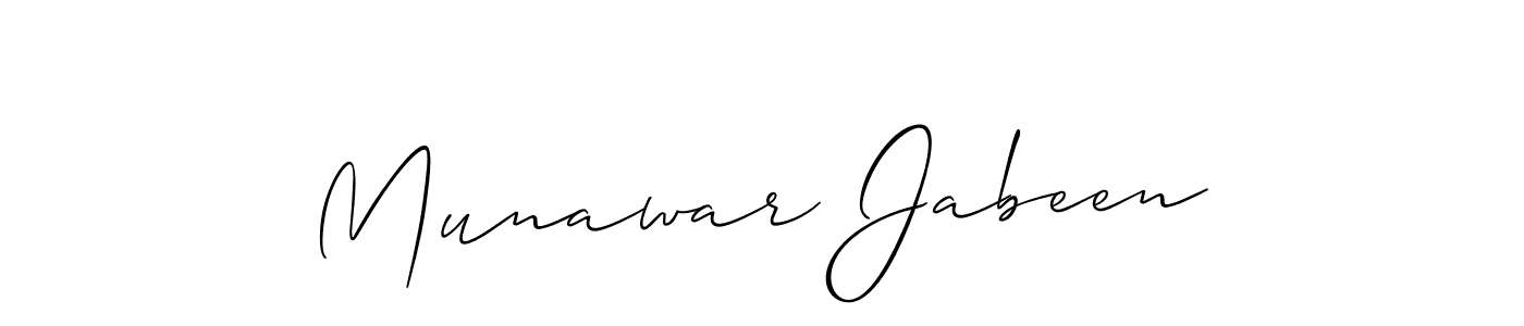 How to make Munawar Jabeen signature? Allison_Script is a professional autograph style. Create handwritten signature for Munawar Jabeen name. Munawar Jabeen signature style 2 images and pictures png