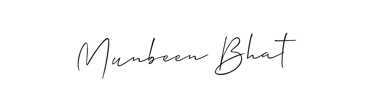 Use a signature maker to create a handwritten signature online. With this signature software, you can design (Allison_Script) your own signature for name Munbeen Bhat. Munbeen Bhat signature style 2 images and pictures png