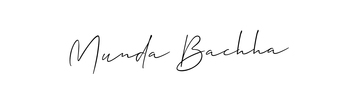 if you are searching for the best signature style for your name Munda Bachha. so please give up your signature search. here we have designed multiple signature styles  using Allison_Script. Munda Bachha signature style 2 images and pictures png