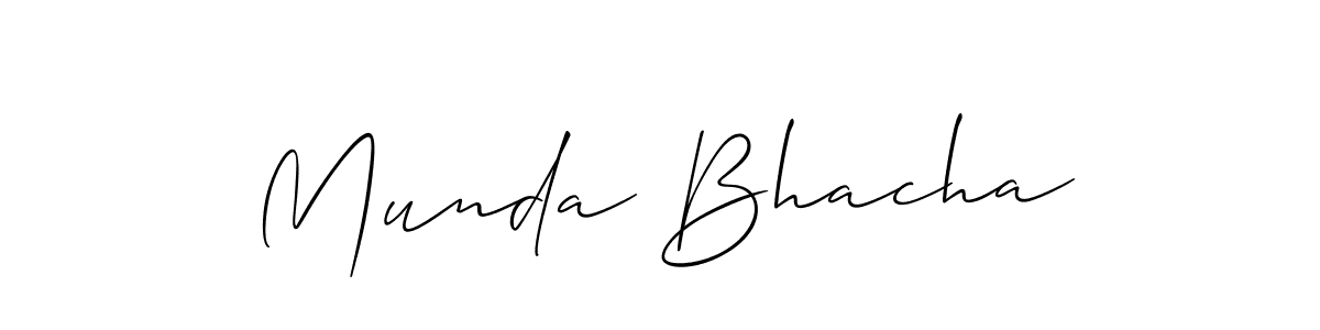 How to make Munda Bhacha signature? Allison_Script is a professional autograph style. Create handwritten signature for Munda Bhacha name. Munda Bhacha signature style 2 images and pictures png