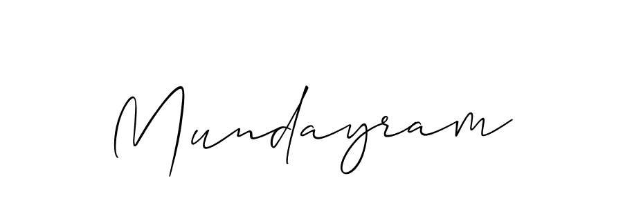 How to make Mundayram signature? Allison_Script is a professional autograph style. Create handwritten signature for Mundayram name. Mundayram signature style 2 images and pictures png