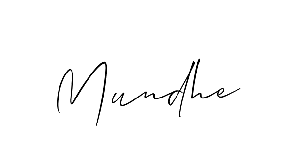 Similarly Allison_Script is the best handwritten signature design. Signature creator online .You can use it as an online autograph creator for name Mundhe. Mundhe signature style 2 images and pictures png