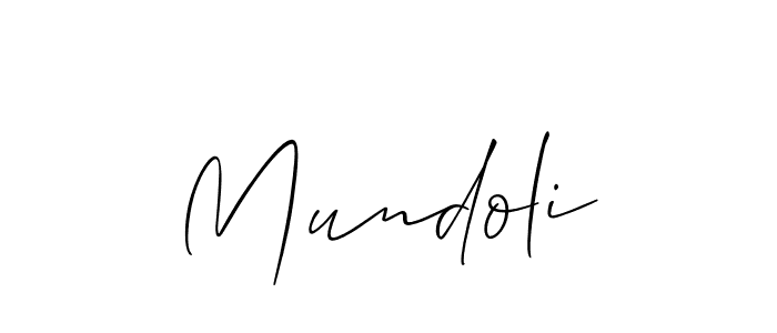 Use a signature maker to create a handwritten signature online. With this signature software, you can design (Allison_Script) your own signature for name Mundoli. Mundoli signature style 2 images and pictures png