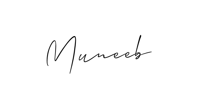 Best and Professional Signature Style for Muneeb . Allison_Script Best Signature Style Collection. Muneeb  signature style 2 images and pictures png