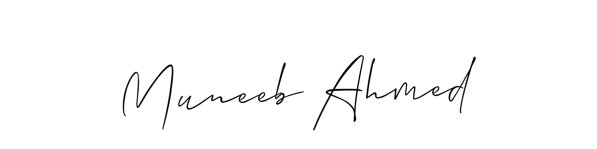 How to make Muneeb Ahmed signature? Allison_Script is a professional autograph style. Create handwritten signature for Muneeb Ahmed name. Muneeb Ahmed signature style 2 images and pictures png