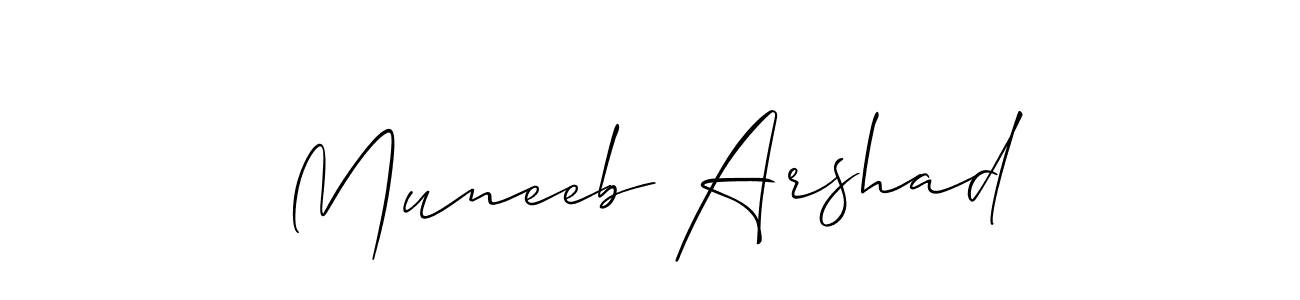 Also You can easily find your signature by using the search form. We will create Muneeb Arshad name handwritten signature images for you free of cost using Allison_Script sign style. Muneeb Arshad signature style 2 images and pictures png