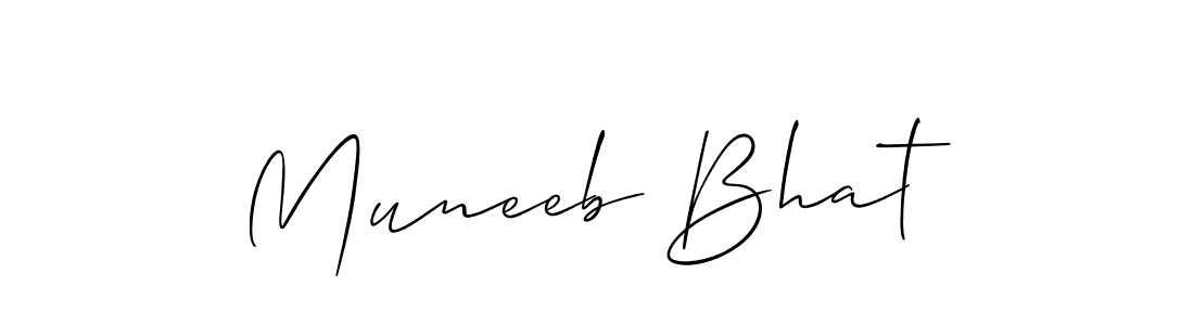 Make a short Muneeb Bhat signature style. Manage your documents anywhere anytime using Allison_Script. Create and add eSignatures, submit forms, share and send files easily. Muneeb Bhat signature style 2 images and pictures png
