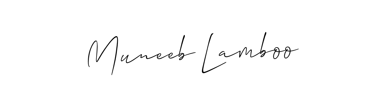 How to Draw Muneeb Lamboo signature style? Allison_Script is a latest design signature styles for name Muneeb Lamboo. Muneeb Lamboo signature style 2 images and pictures png