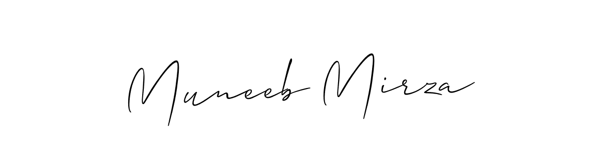 You should practise on your own different ways (Allison_Script) to write your name (Muneeb Mirza) in signature. don't let someone else do it for you. Muneeb Mirza signature style 2 images and pictures png