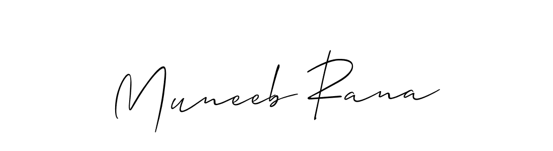 Muneeb Rana stylish signature style. Best Handwritten Sign (Allison_Script) for my name. Handwritten Signature Collection Ideas for my name Muneeb Rana. Muneeb Rana signature style 2 images and pictures png