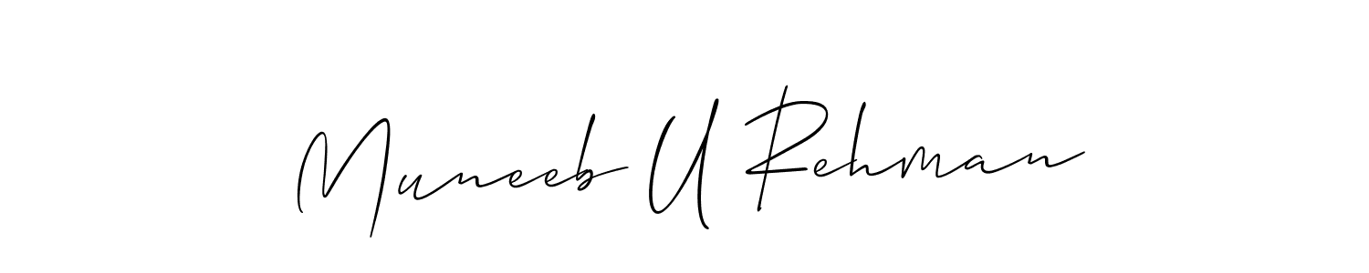 It looks lik you need a new signature style for name Muneeb U Rehman. Design unique handwritten (Allison_Script) signature with our free signature maker in just a few clicks. Muneeb U Rehman signature style 2 images and pictures png