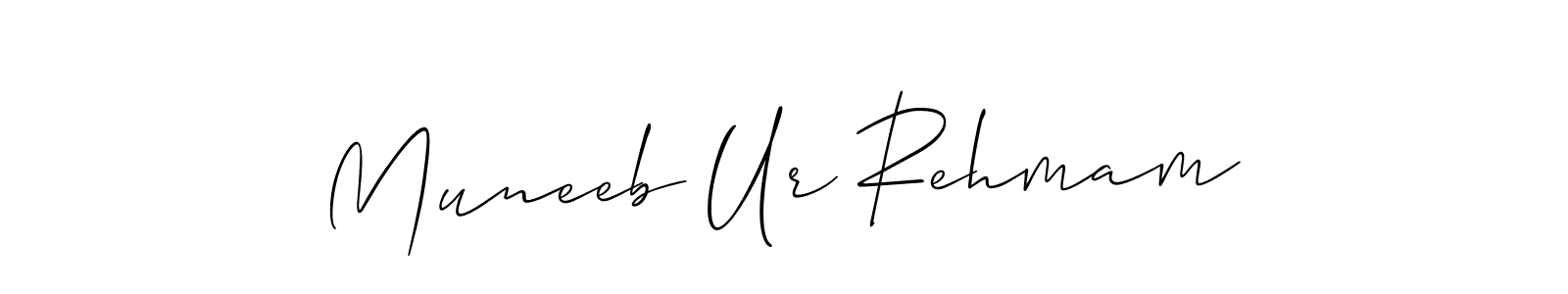 Muneeb Ur Rehmam stylish signature style. Best Handwritten Sign (Allison_Script) for my name. Handwritten Signature Collection Ideas for my name Muneeb Ur Rehmam. Muneeb Ur Rehmam signature style 2 images and pictures png