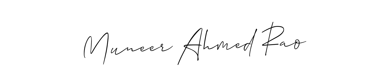 Make a beautiful signature design for name Muneer Ahmed Rao. With this signature (Allison_Script) style, you can create a handwritten signature for free. Muneer Ahmed Rao signature style 2 images and pictures png