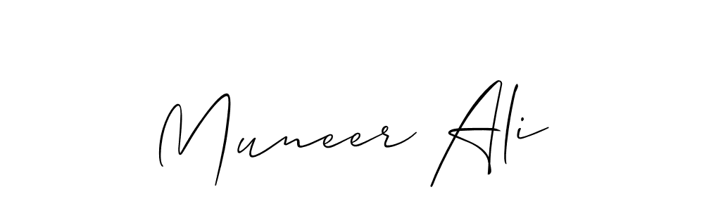 Design your own signature with our free online signature maker. With this signature software, you can create a handwritten (Allison_Script) signature for name Muneer Ali. Muneer Ali signature style 2 images and pictures png