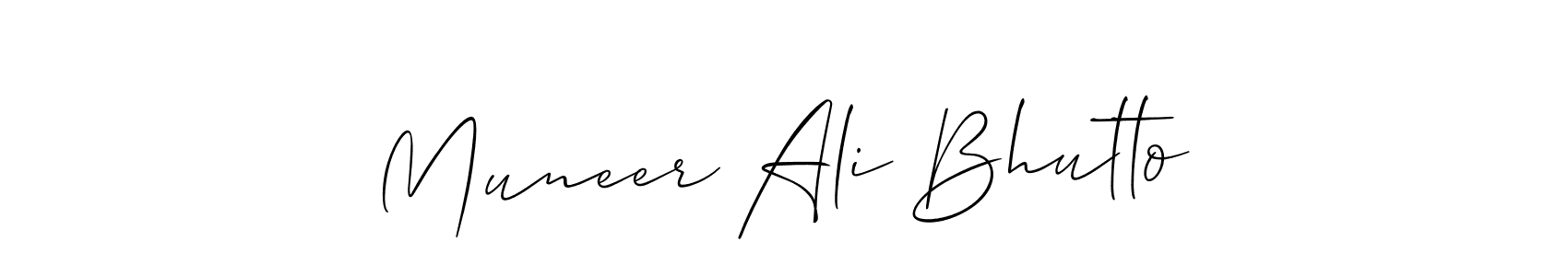 Similarly Allison_Script is the best handwritten signature design. Signature creator online .You can use it as an online autograph creator for name Muneer Ali Bhutto. Muneer Ali Bhutto signature style 2 images and pictures png
