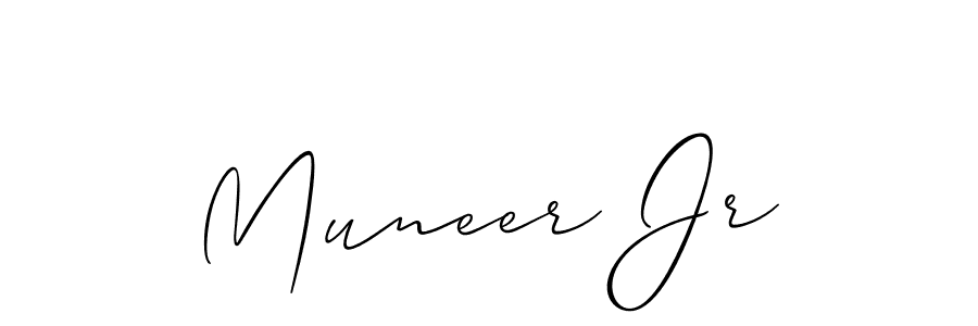 Similarly Allison_Script is the best handwritten signature design. Signature creator online .You can use it as an online autograph creator for name Muneer Jr. Muneer Jr signature style 2 images and pictures png