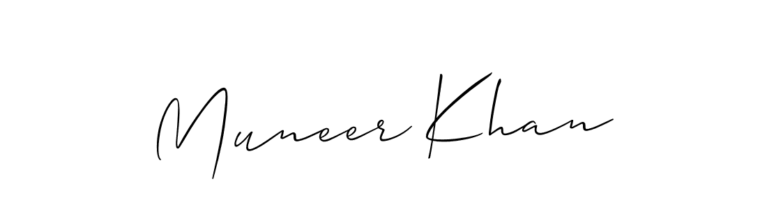 How to make Muneer Khan name signature. Use Allison_Script style for creating short signs online. This is the latest handwritten sign. Muneer Khan signature style 2 images and pictures png