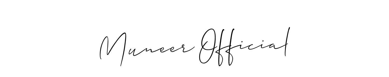 Muneer Official stylish signature style. Best Handwritten Sign (Allison_Script) for my name. Handwritten Signature Collection Ideas for my name Muneer Official. Muneer Official signature style 2 images and pictures png
