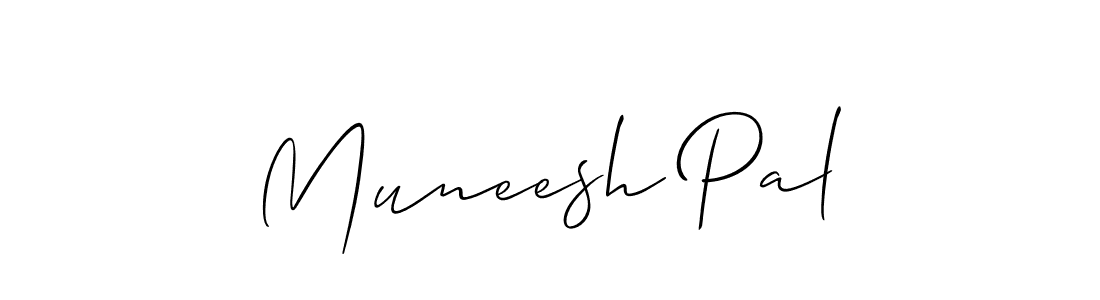 How to make Muneesh Pal signature? Allison_Script is a professional autograph style. Create handwritten signature for Muneesh Pal name. Muneesh Pal signature style 2 images and pictures png