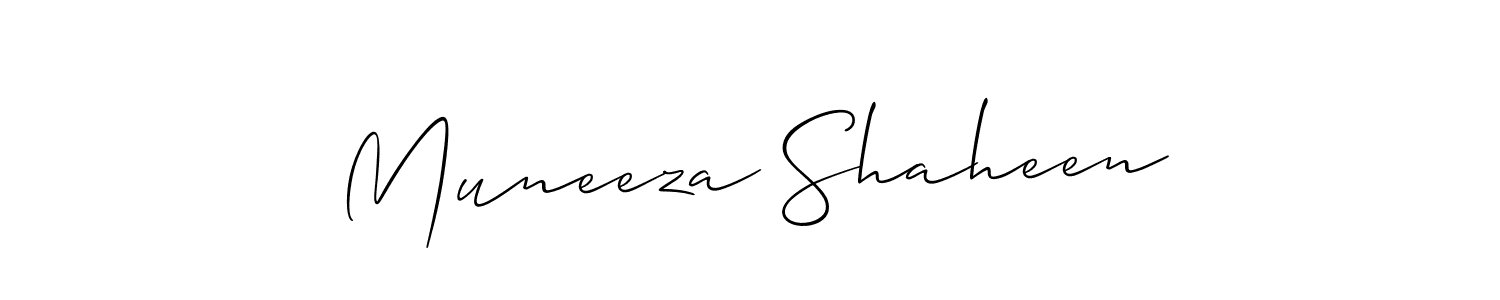 You can use this online signature creator to create a handwritten signature for the name Muneeza Shaheen. This is the best online autograph maker. Muneeza Shaheen signature style 2 images and pictures png