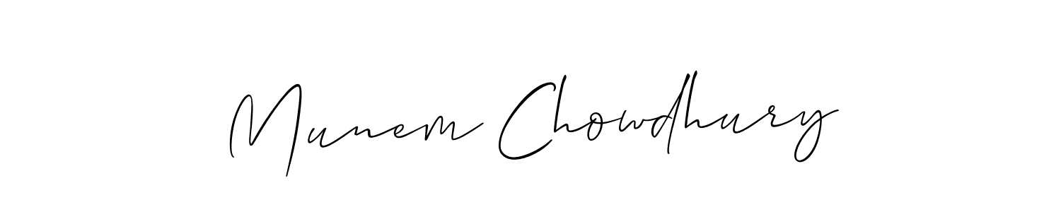Make a beautiful signature design for name Munem Chowdhury. With this signature (Allison_Script) style, you can create a handwritten signature for free. Munem Chowdhury signature style 2 images and pictures png
