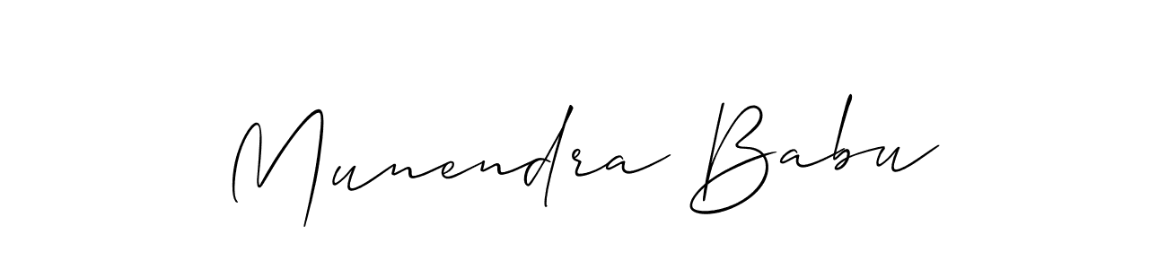 Make a beautiful signature design for name Munendra Babu. With this signature (Allison_Script) style, you can create a handwritten signature for free. Munendra Babu signature style 2 images and pictures png