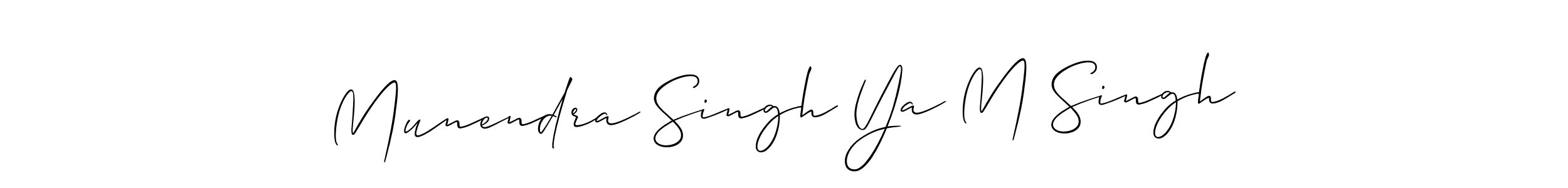Allison_Script is a professional signature style that is perfect for those who want to add a touch of class to their signature. It is also a great choice for those who want to make their signature more unique. Get Munendra Singh Ya M Singh name to fancy signature for free. Munendra Singh Ya M Singh signature style 2 images and pictures png