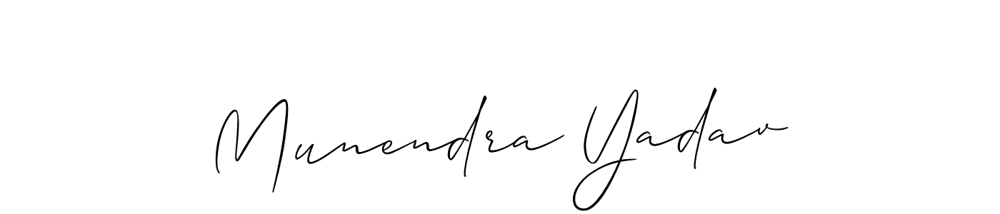 Munendra Yadav stylish signature style. Best Handwritten Sign (Allison_Script) for my name. Handwritten Signature Collection Ideas for my name Munendra Yadav. Munendra Yadav signature style 2 images and pictures png