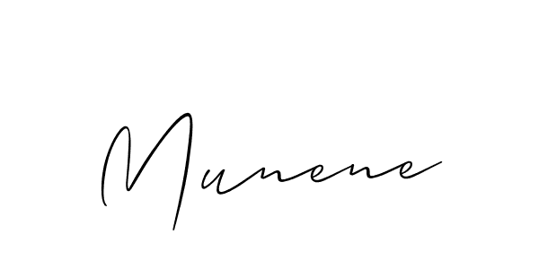 The best way (Allison_Script) to make a short signature is to pick only two or three words in your name. The name Munene include a total of six letters. For converting this name. Munene signature style 2 images and pictures png