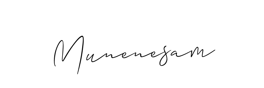 Munenesam stylish signature style. Best Handwritten Sign (Allison_Script) for my name. Handwritten Signature Collection Ideas for my name Munenesam. Munenesam signature style 2 images and pictures png