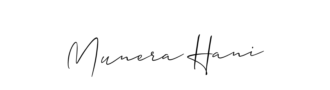 Design your own signature with our free online signature maker. With this signature software, you can create a handwritten (Allison_Script) signature for name Munera Hani. Munera Hani signature style 2 images and pictures png