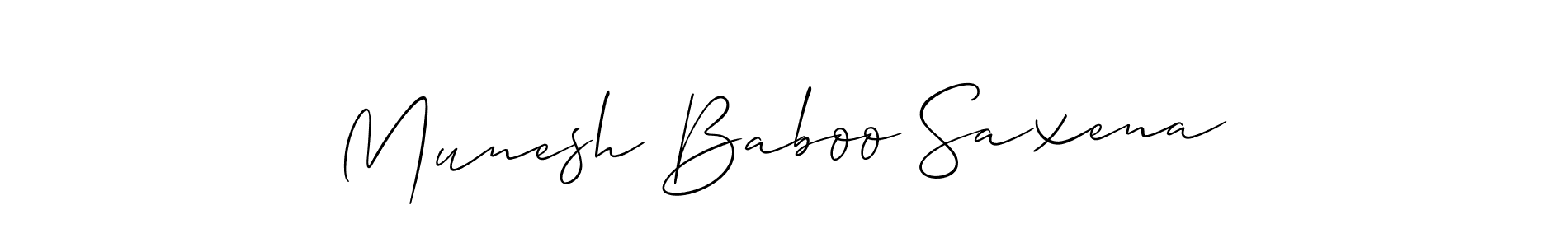 Also we have Munesh Baboo Saxena name is the best signature style. Create professional handwritten signature collection using Allison_Script autograph style. Munesh Baboo Saxena signature style 2 images and pictures png