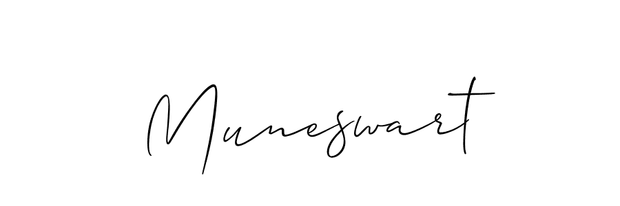 Use a signature maker to create a handwritten signature online. With this signature software, you can design (Allison_Script) your own signature for name Muneswart. Muneswart signature style 2 images and pictures png