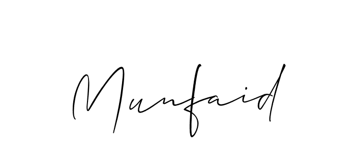 Create a beautiful signature design for name Munfaid. With this signature (Allison_Script) fonts, you can make a handwritten signature for free. Munfaid signature style 2 images and pictures png