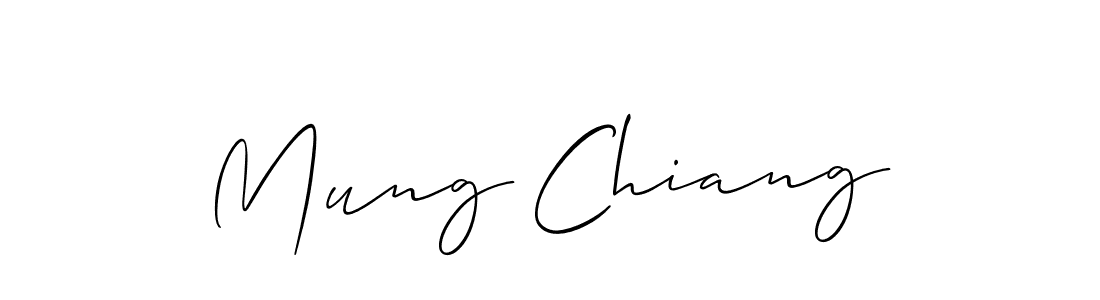 Design your own signature with our free online signature maker. With this signature software, you can create a handwritten (Allison_Script) signature for name Mung Chiang. Mung Chiang signature style 2 images and pictures png