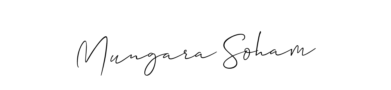 Make a short Mungara Soham signature style. Manage your documents anywhere anytime using Allison_Script. Create and add eSignatures, submit forms, share and send files easily. Mungara Soham signature style 2 images and pictures png