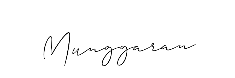 Design your own signature with our free online signature maker. With this signature software, you can create a handwritten (Allison_Script) signature for name Munggaran. Munggaran signature style 2 images and pictures png