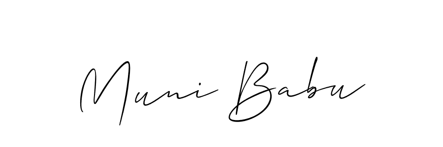 Make a beautiful signature design for name Muni Babu. With this signature (Allison_Script) style, you can create a handwritten signature for free. Muni Babu signature style 2 images and pictures png