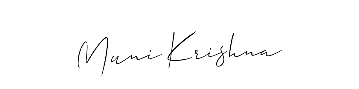 Muni Krishna stylish signature style. Best Handwritten Sign (Allison_Script) for my name. Handwritten Signature Collection Ideas for my name Muni Krishna. Muni Krishna signature style 2 images and pictures png